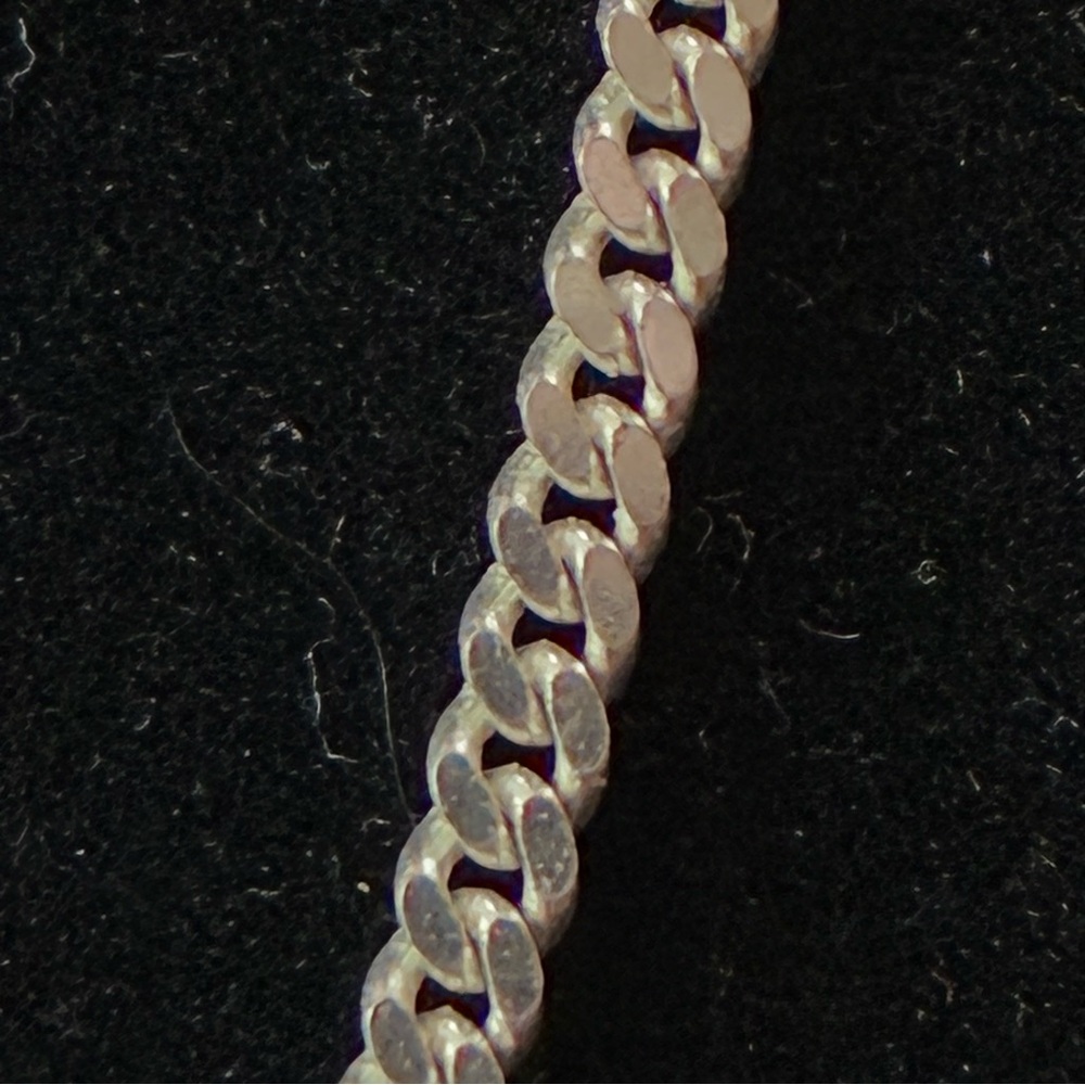 Sterling Silver 925 Cuban Chain Necklace Unisex - Picture 2 of 9